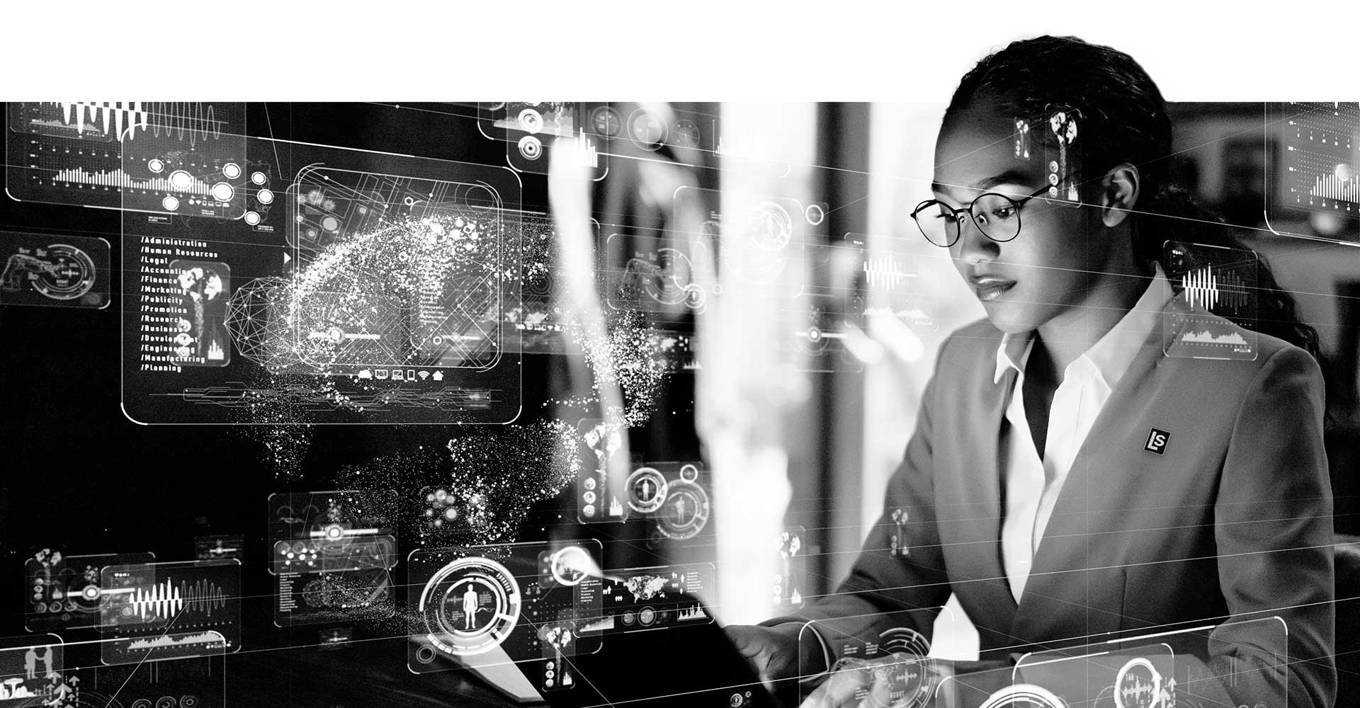 Woman typing on computer