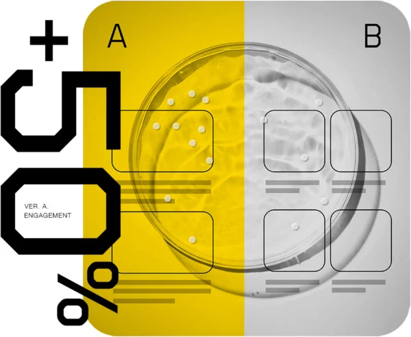 Petry dish illustration as an example of A/B testing, a method used by Lead Science for website optimization and testing