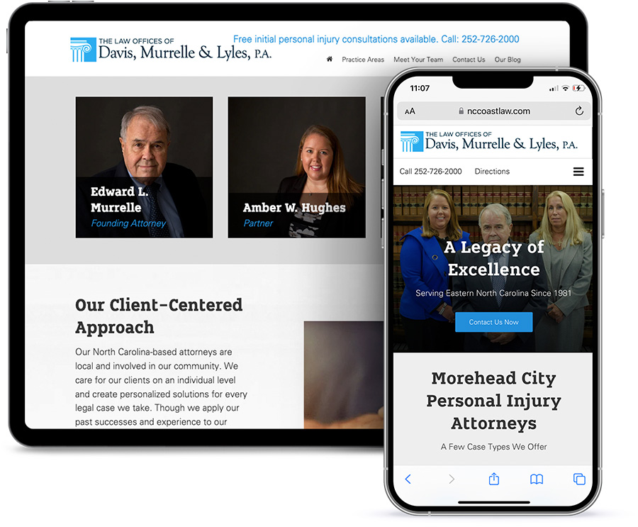 Web design on tablet and mobile phone