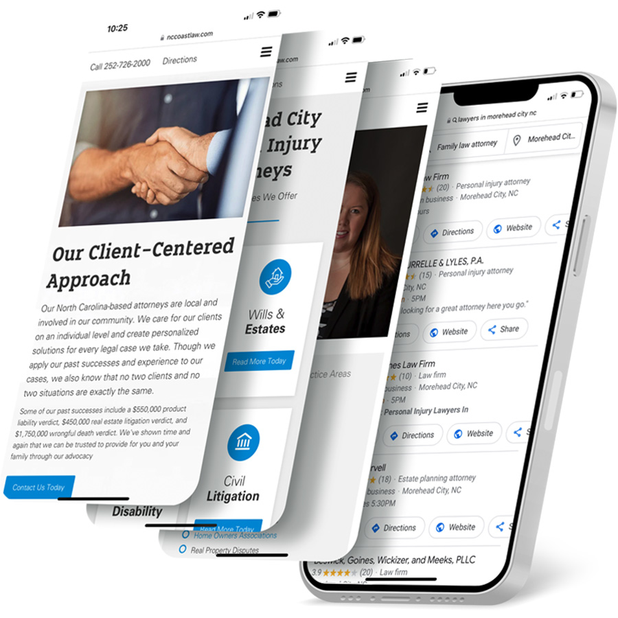 Layers of a mobile web design