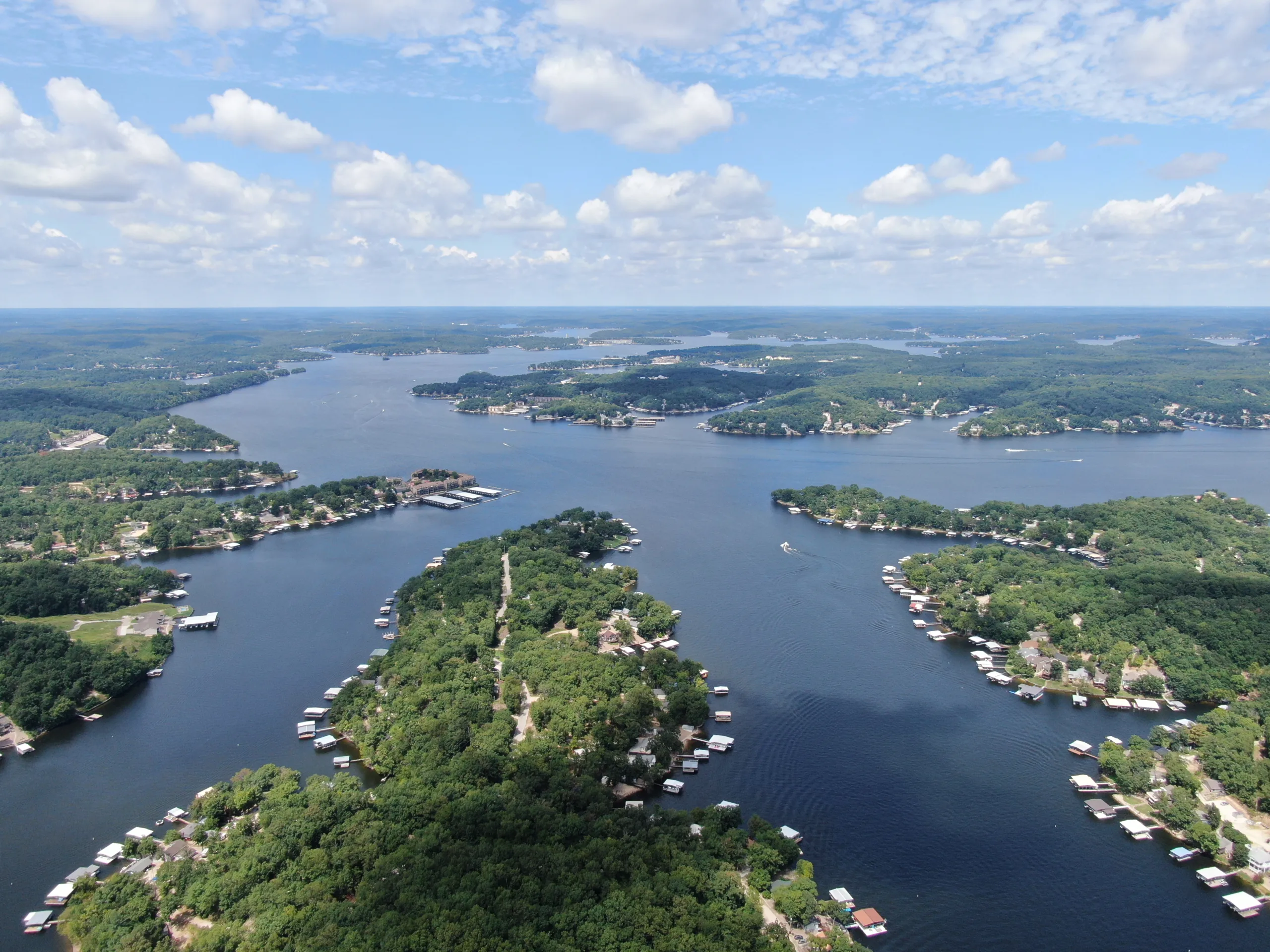 Picturesque aerial view of Lake of the Ozarks