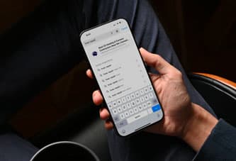A client searches for contractors on a search engine using their smartphone