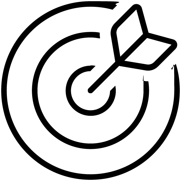 A simple icon of a dartboard bullseye to represent targeted Digital Advertising