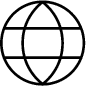 A simple icon of a globe to represent the digital world of the Internet