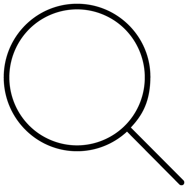 A simple icon of a magnifying glass to represent search engine optimization