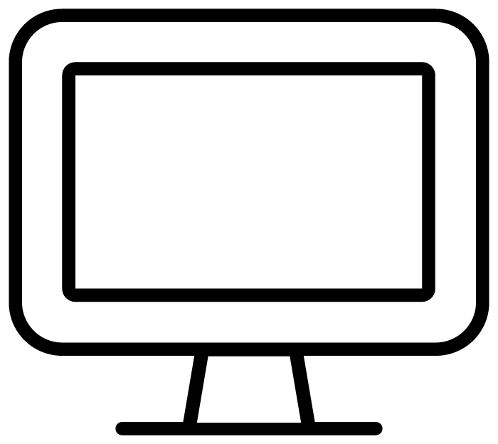 A simple icon of a computer to represent websites